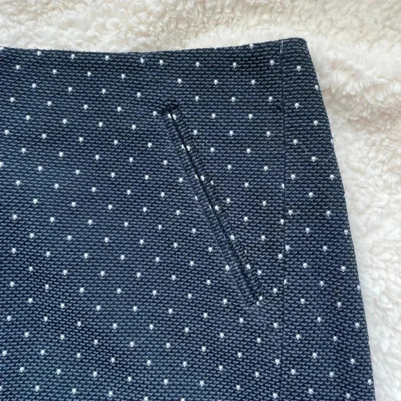 Loft black and blue skirt with white dots, front pockets and zipper, size 12​ - Picture 2 of 8